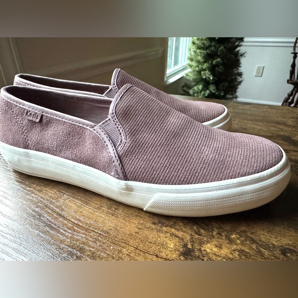 Keds Pink Mauve Double Decker Suede Slip-On Style Fashion Sneakers Size 6.5